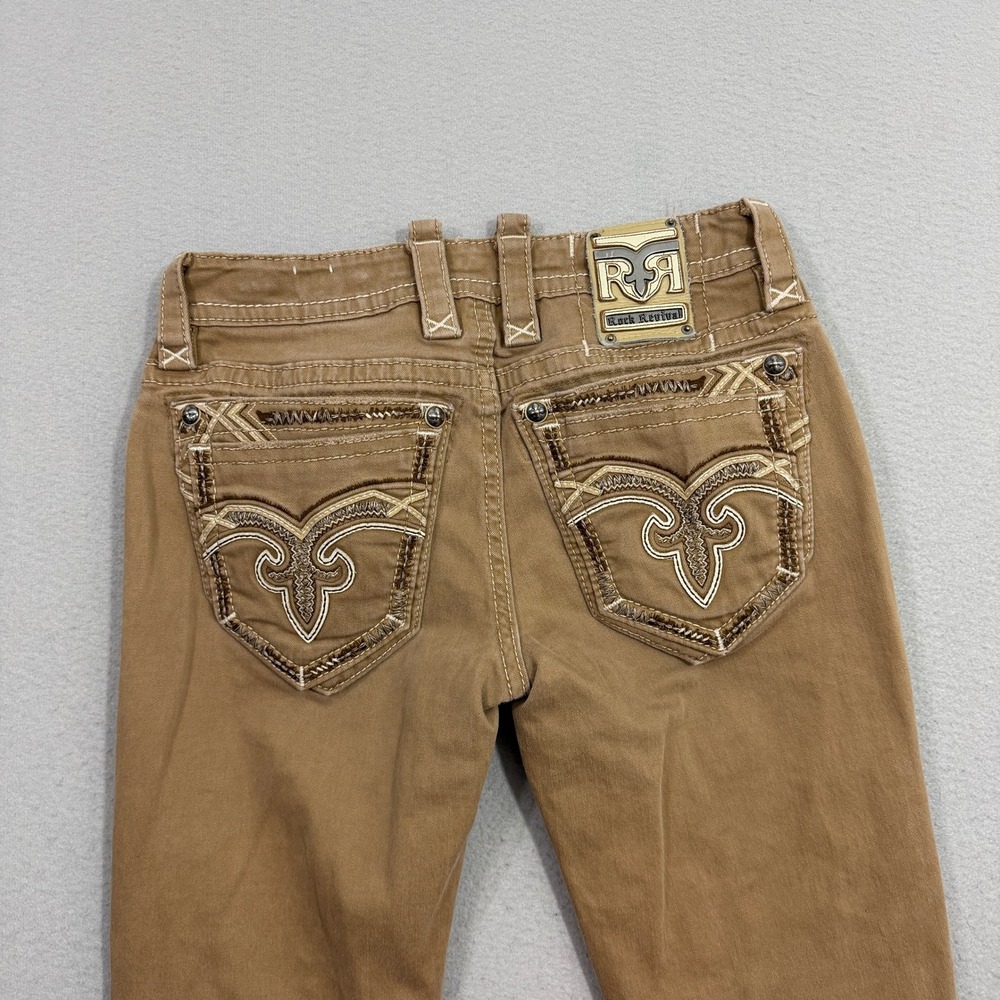 Rock Revival Jeans Men's 31x31 Brown Tigerlily Straight Embellished Streetwear